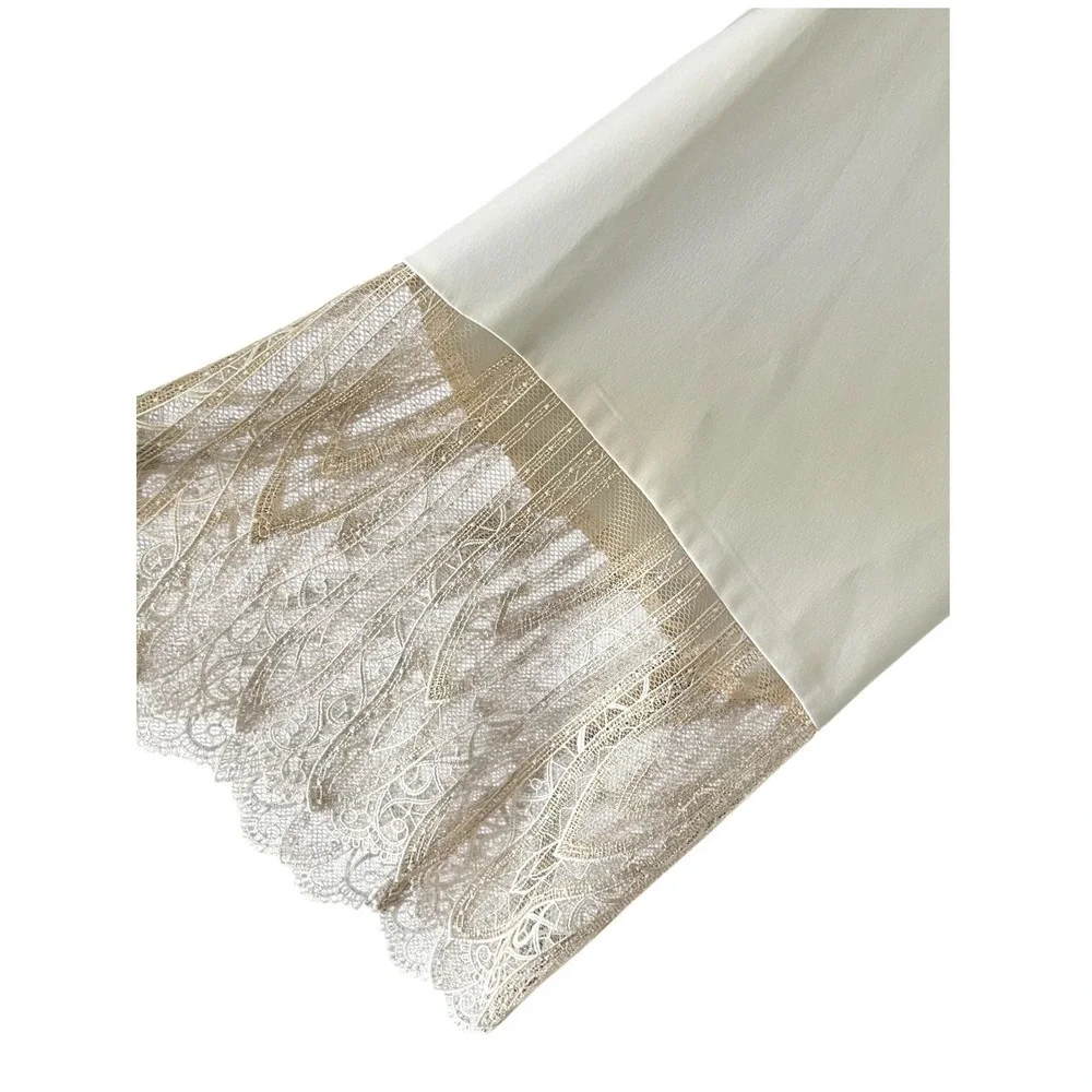 Flora Nikrooz Lace Satin Bridal Getting‎ Ready Robe XL Ivory Wedding